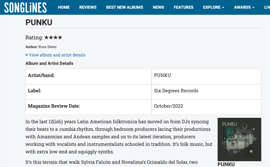 A screen capture of the review 
